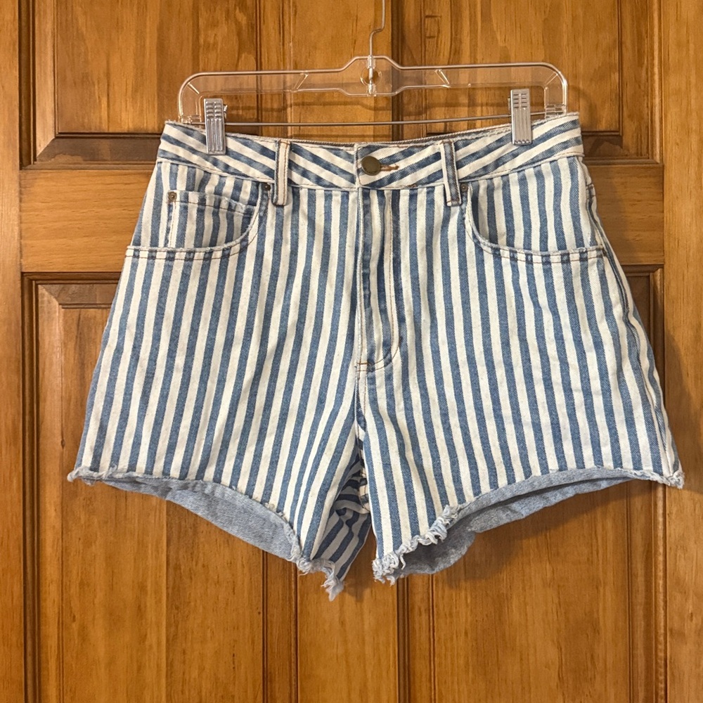 Billabong Denim Shorts with Blue and White Stripes